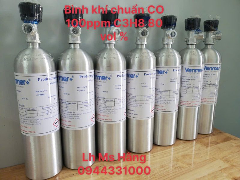 Bình khí chuẩn CO 100ppm C3H8 80 vol %