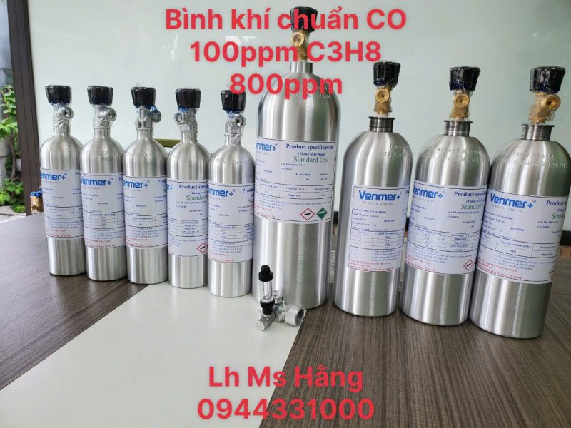 Bình khí chuẩn CO 100ppm C3H8 800ppm