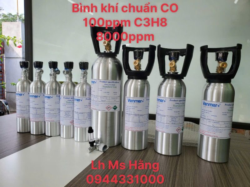 Bình khí chuẩn CO 100ppm C3H8 8000ppm