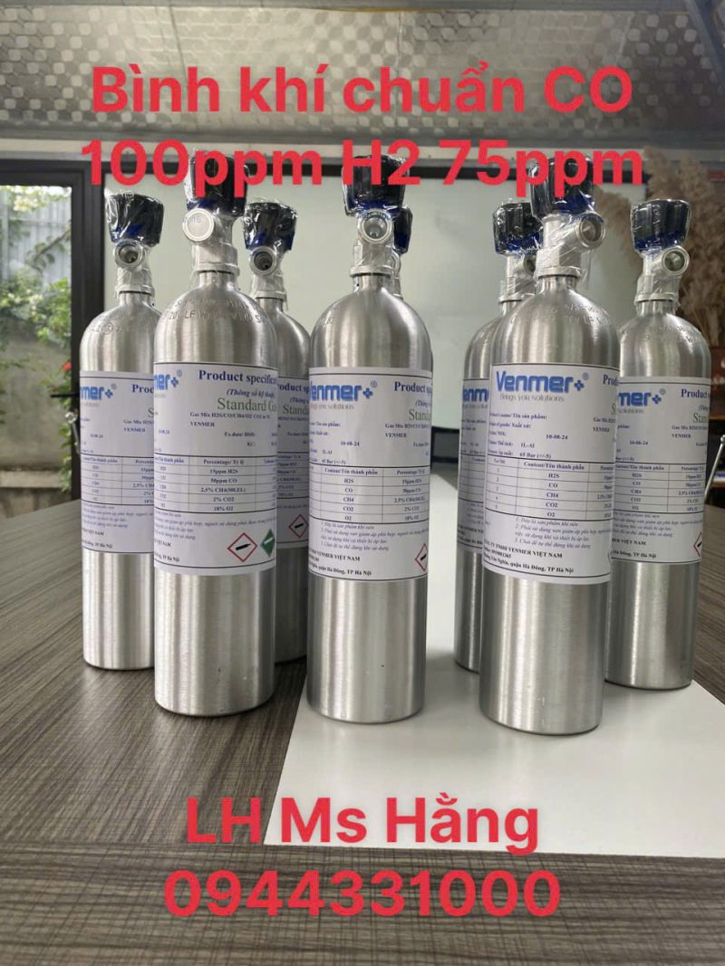 Bình khí chuẩn CO 100ppm H2 75ppm