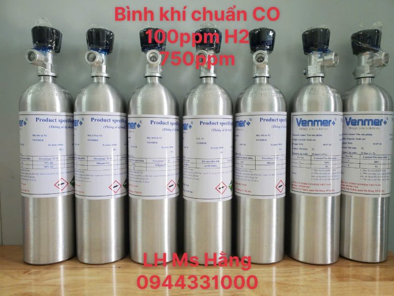 Bình khí chuẩn CO 100ppm H2 750ppm