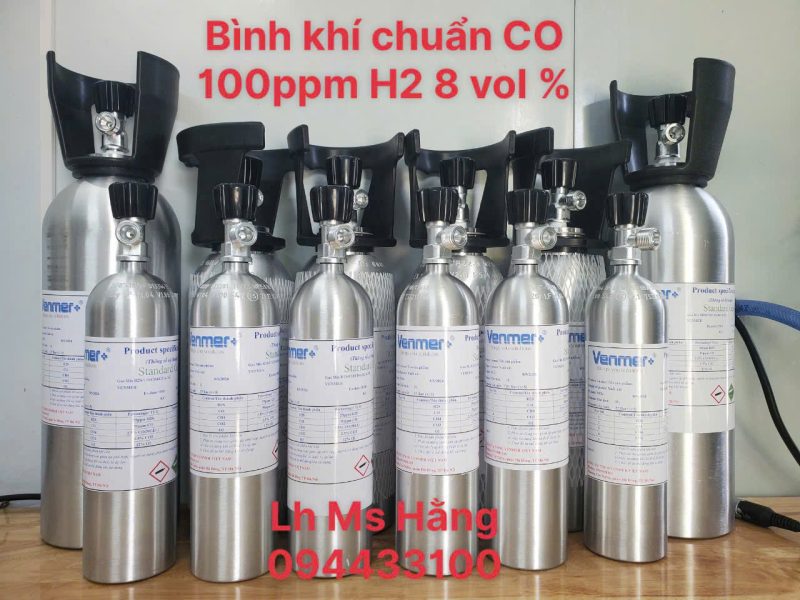 Bình khí chuẩn CO 100ppm H2 8 vol %